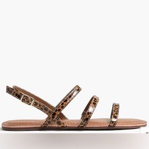 NWOT J Crew Factory Patent Tortoise Ankle Strap Sandals Size 9